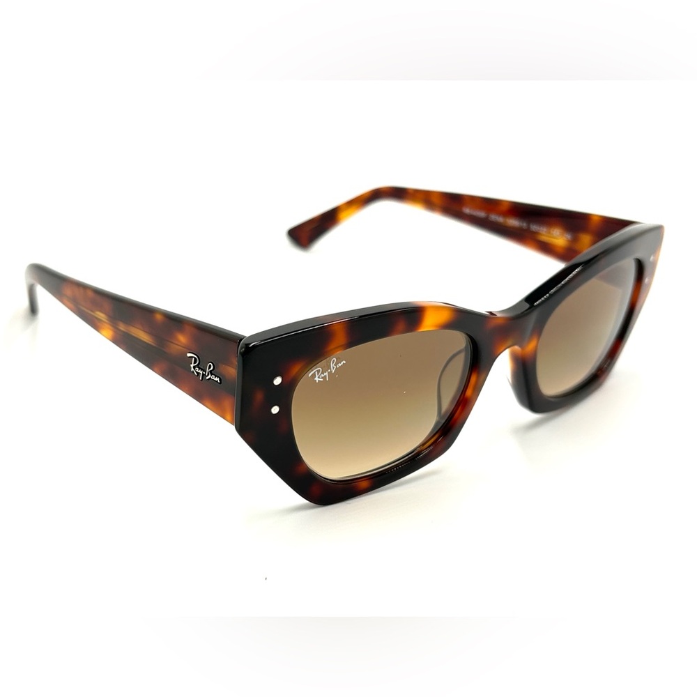 Ray-Ban Tortoise Zena Cat-Eye Sunglasses with Brown Gradient Lenses - Picture 3 of 10